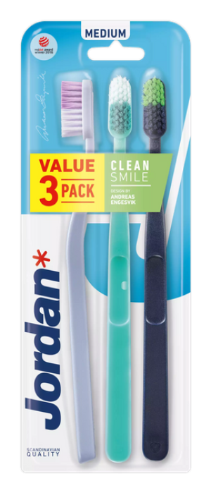 Jordan Clean Smile Szczoteczka do zębów - MEDIUM (3 sztuki)