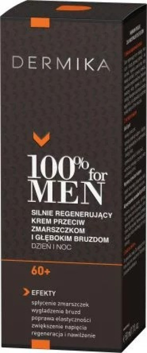 DERMIKA 100% FOR MEN Silnie regenerujący krem przeciw zmarszczkom i głębokim bruzdom dzień/noc 60+ 50ml