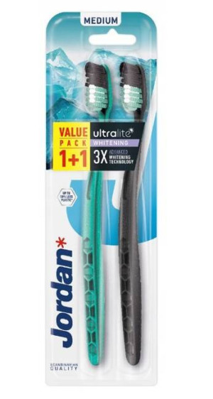 Jordan Ultralite 3x Advanced Whitening Szczoteczka do zębów - MEDIUM (2sztuki)