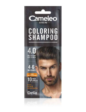 Delia Cameleo Men Coloring Shampoo Szamponetka koloryzująca dla mężczyzn - 4.0 Medium Brown 15ml