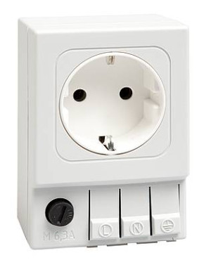 Gniazdo zasilające SD 035, AC 250V, 6,3A ; montaż szyna TH35, standard PL/FR/CZ/SK, z bezpiecznikiem ; IP20