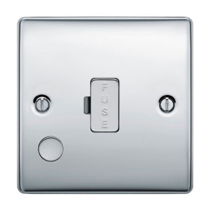 BG NEXUS NPC55 Polished Chrome 13A Unswitched Fused Connection With Flex Outfit