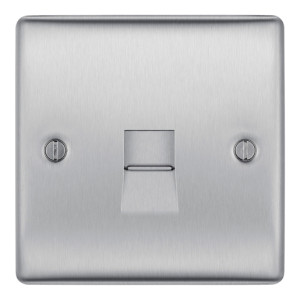 BG NBSBTM1 Nexus Metal Brushed Steel 1G Single Telephone Master Socket