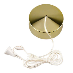 V696 Georgian Brass Ceiling Pull Cord Round Shape Switch