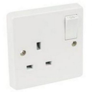 13 Amp Single Switched Socket + Neon