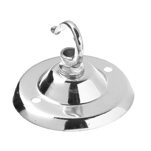 Lyvia HOOKCR Chrome Ceiling Hook Round Plate for Light Fittings and Chandeliers