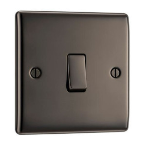 BG NEXUS NBN13 Black Nickel 10A 1G 2 Way Intermediate Metal Light Switch Plate