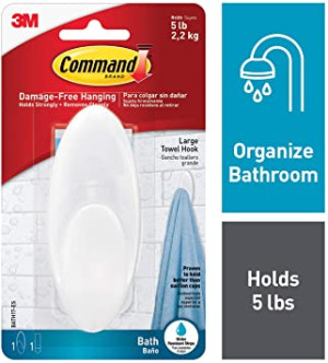 Command BATH17-ES 3M Large Bath Hook 24 pk