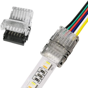 FossLED FLSW12RIP LED 5Pin Strip to Wire Connector 12mm Waterproof IP65 Compatible with 12W RGB