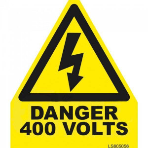HISPEC LS605056 Danger 400 Volts Triangle Do Not Remove Safety Label