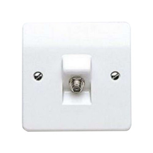 MK Electric Logic Plus Data F-Type Satellite Socket White 1 Gang K3525WHI