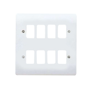 MK Electric 8 Module Frontplate White Grid Plus Range 146mm x 146mm K3638WHI