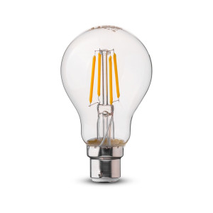 V-TAC VT106 LED Filament Bulb-Clear Cover Glass A60 Samsung Chip 3000K B22 4W