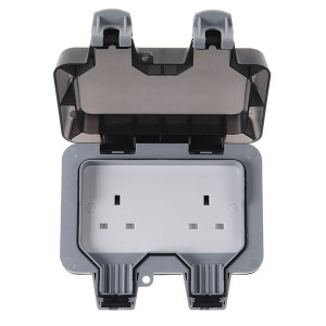 BG Weather Proof 2 Gang DP Unswitched Socket, WP24