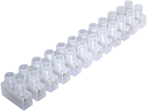 ABM3A12W Electrical Connector Twelve Way White Terminal Block Strips 3 Amps
