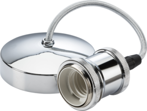 Knightsbridge 8271BC 6" E27 Vintage Pendant Set - Brushed Chrome