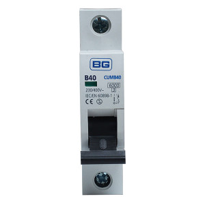 BG CUMB40 Single Pole Miniature MCB Circuit Breaker-40A