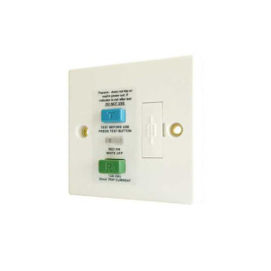 ABMSWSPURRCD RCD Protected 13A Passive Fused Spur Connection Unit White (Max 3000w)