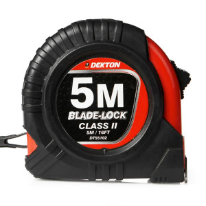 DEKTON DT55102 5 Metre 16 Feet Hard Case Tape Measure With Rubber Grip