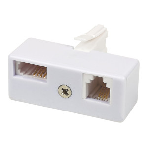 Lyvia TELUKUSDUP Duplex Telephone Socket 2 way Adaptor Connector Splitter US/UK