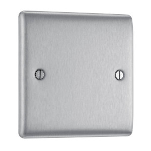 BG NBS94 Nexus Metal Brushed Steel 1G Single Blank Plate