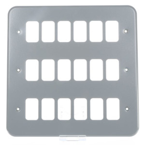 MK MKK3508ALM Grid Plus Front plate 18 Switching Metalclad Module - Gray