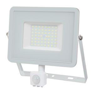 V-TAC VT467 PIR Sensor LED Floodlight With SMD Samsung Chip 4000K White Body 50W
