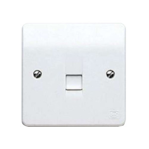 MK Electric Logic Plus Telephone Connector Socket White 1 Gang RJ11 K4817WHI