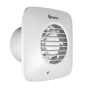 Xpelair XPDX100BTS Simply Silent DX100B 4'/100mm Square Bathroom Fan With Timer, 93018AW