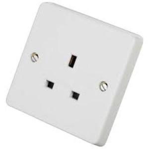 THRION SLSKTUNSW1G High-Quality 13A Slimline 1 Gang Unswitched Socket White