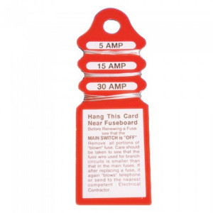 CONSUMER FUSE WIRE CARD 5, 15, 30 AMP