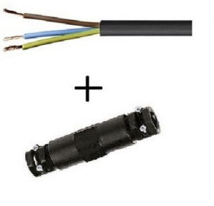 3183TR0.75-25 + WPCC 3 Core Pond Rubber Flex Cable 0.75mm Waterproof Cable Connector