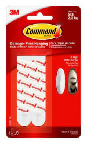 Command Brand 17023P Large Mounting / Replacement Strips 8pk