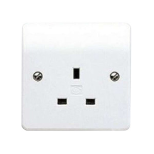MK Electric Socket Outlet White 1 Gang with Mounting Box 86 x 86mm 3-Pin K780WHI