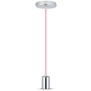 V-TAC VT3789 High Quality E27 Chrome Metal Cup Pendant Light Pink (Vt-7338)