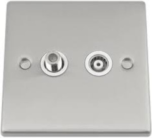 Satellite/Tv Socket Satin Chorme R03.826.BK