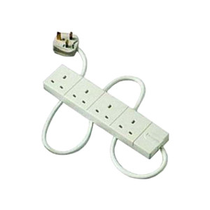13 Amp 6 Gang Extension Socket C/W 2M Lead + Plug