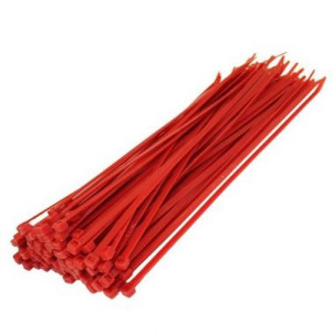 300mm X 4.8mm Cable Ties Red (100)