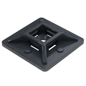 DELIGO BASE25B Self Adhesive 25 mm Cable Tie Mount Base Black Pack of 100