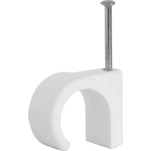 14.0mm White Round Cable Clips, RC14-wht