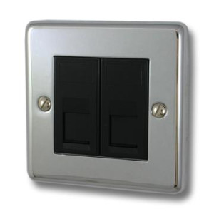 2Gang Rj45 Socket Polished Chrome R02.692.BK-RJ45