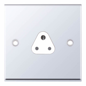 Selectric 7MPRO-325 2A 3 Round Pin Socket Outlet with Shutter in Polished Chrome