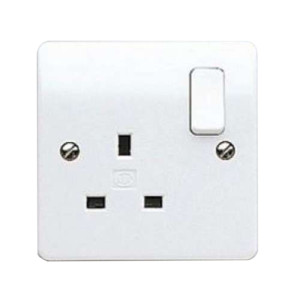 MK Electric Switch Socket Outlet White 1-Gang DP Dual Earth Terminals K2757WHI