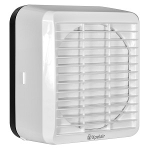 Xpelair GX6 EC3R RF 6" 2 Speed EC3 Kitchen Axial Extract Fan with Manual Pullcord Shutter Operation, 92732AW
