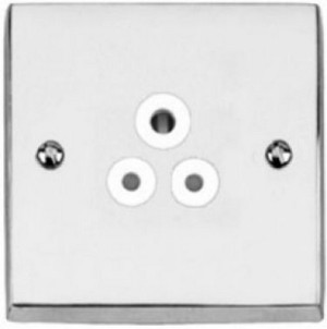 CR981 1 Gang 3 Pin 2A Unswitched Polished Chrome Round Pin Socket