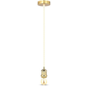 V-TAC VT3844 High-Quality E27 Metal Pendant Light Holder - Matt Gold (VT-7555)