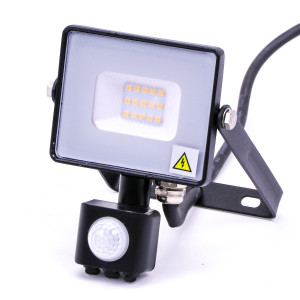 V-TAC VT437 SMD PIR Sensor Floodlight Samsung Chip 4000K Black Body (VT-10-S)