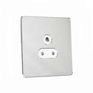 PRIMED WHITE 5A 3 PIN SOCKET, SCREWLESS PLATE
