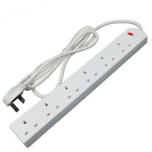 PIFCO 6G2MIND 6 Gang Switched Extension Socket 2m Lead Power Adaptor Multi Plug