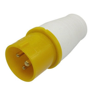 110V 32A Yellow 2 Pin + Earth Plug